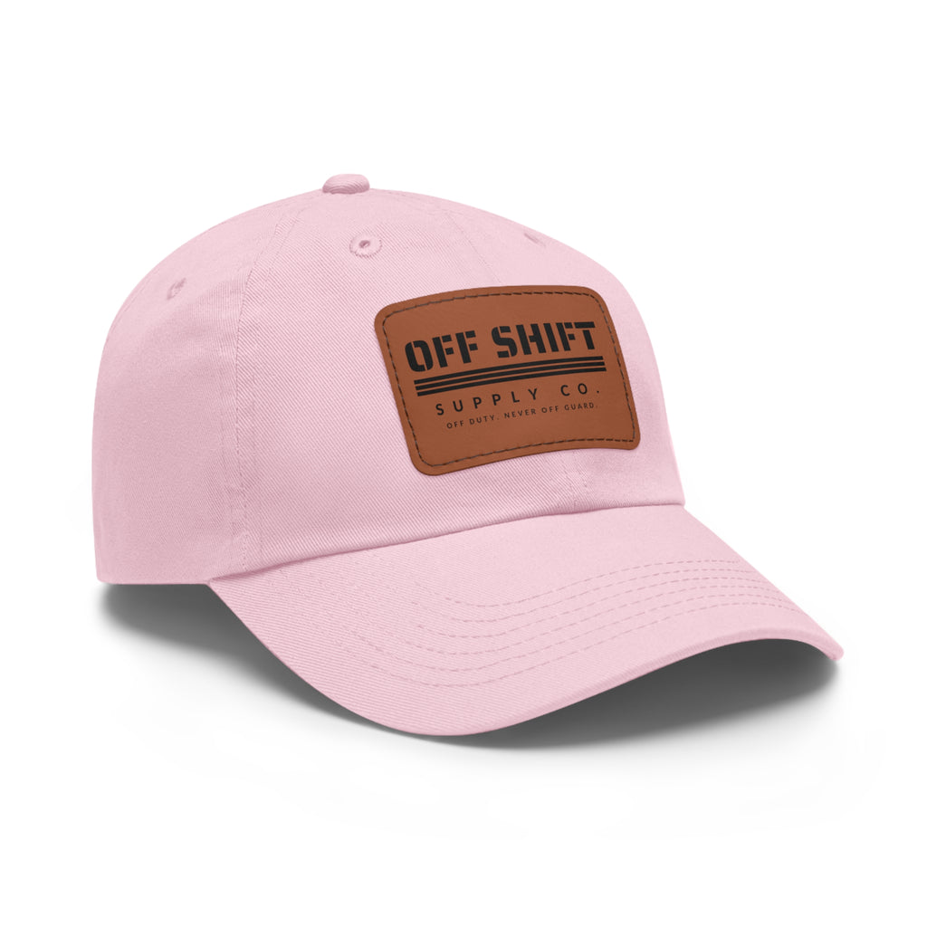 OFF SHIFT — Leather Patch Dad Hat