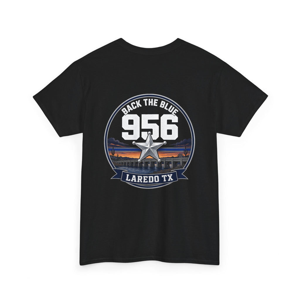 956 Back the Blue Laredo TX t-shirt by Off Shift Supply Co. – view 2