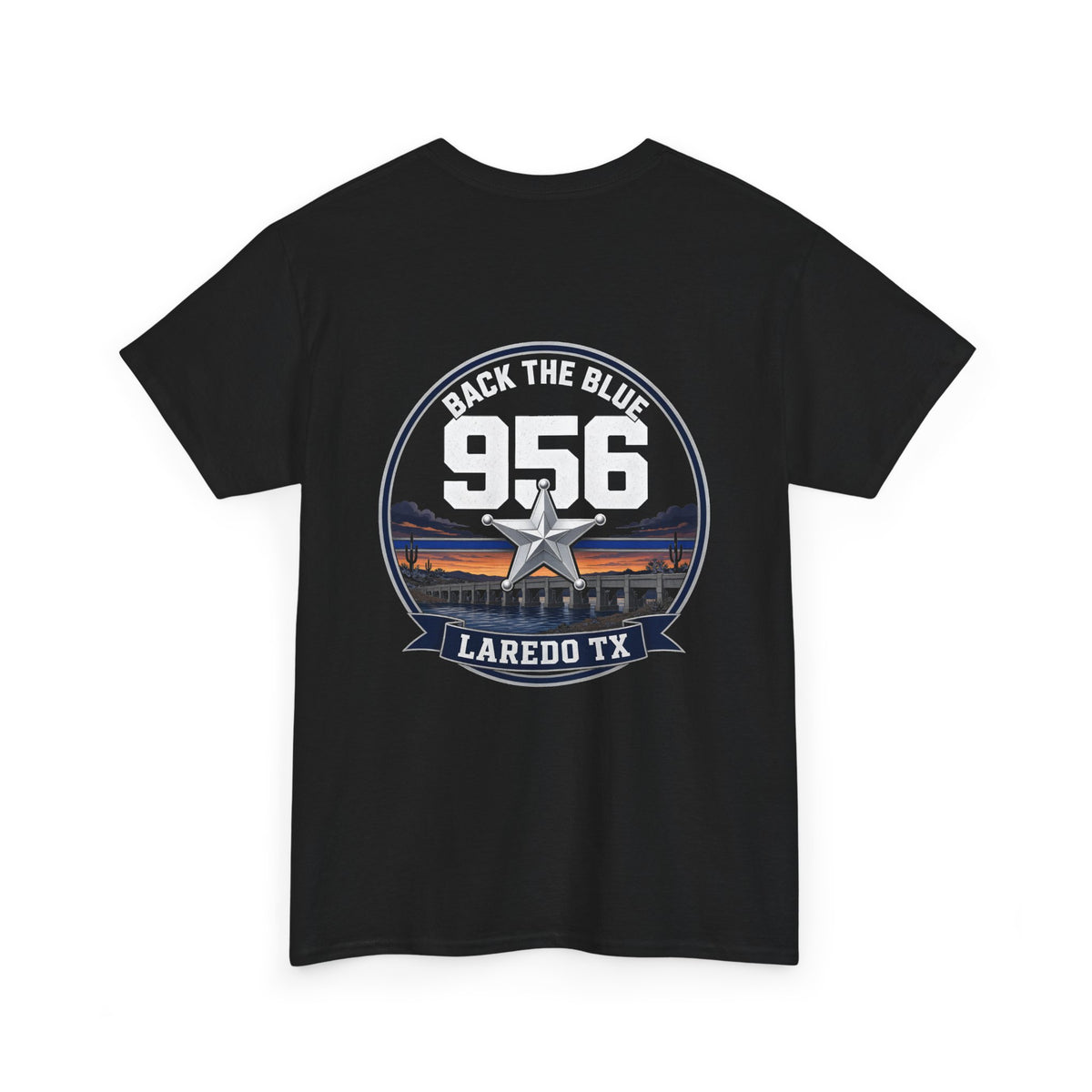 956 Back the Blue Laredo TX t-shirt by Off Shift Supply Co. – view 2