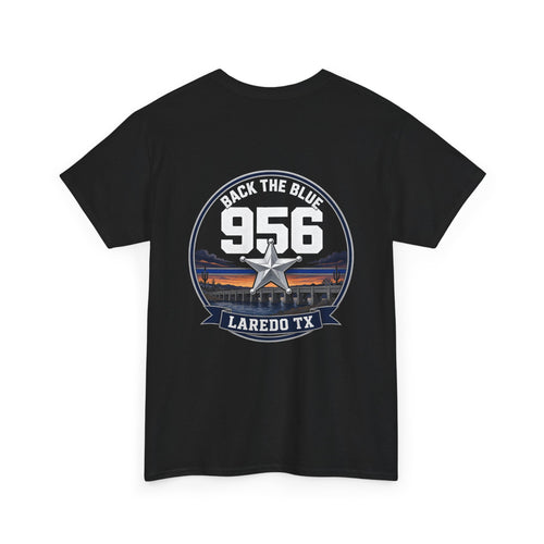 956 Back the Blue Laredo TX t-shirt by Off Shift Supply Co. – view 2