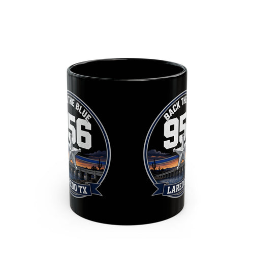 956 BACK THE BLUE Laredo TX — Black Mug