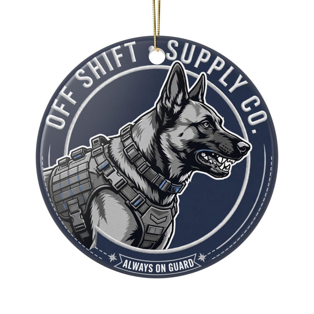 K9 "Always on Guard" — Ceramic Circle Ornament