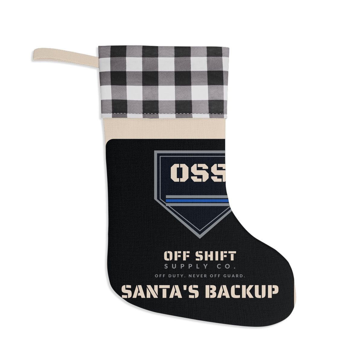 SANTA'S BACKUP — O.S.S. Shield Christmas Stocking