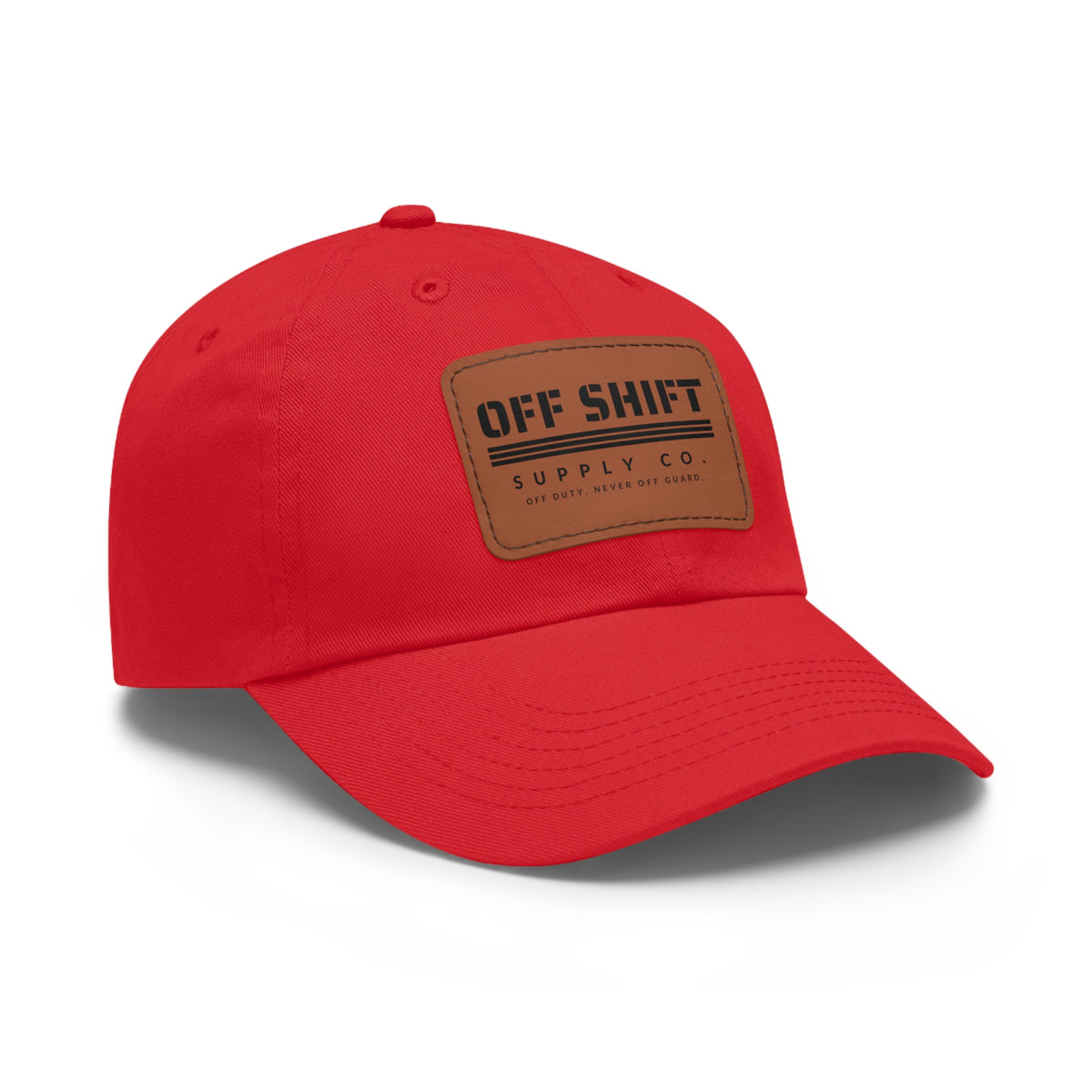 OFF SHIFT — Leather Patch Dad Hat