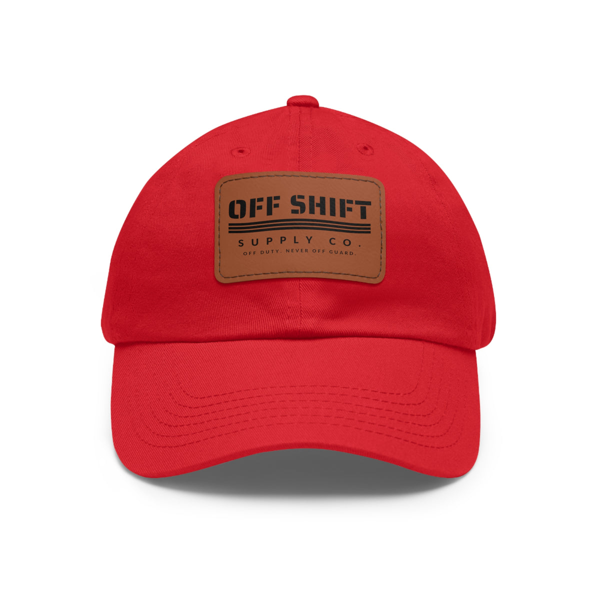 OFF SHIFT — Leather Patch Dad Hat