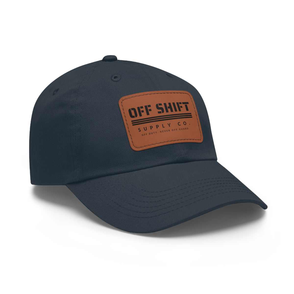 OFF SHIFT — Leather Patch Dad Hat