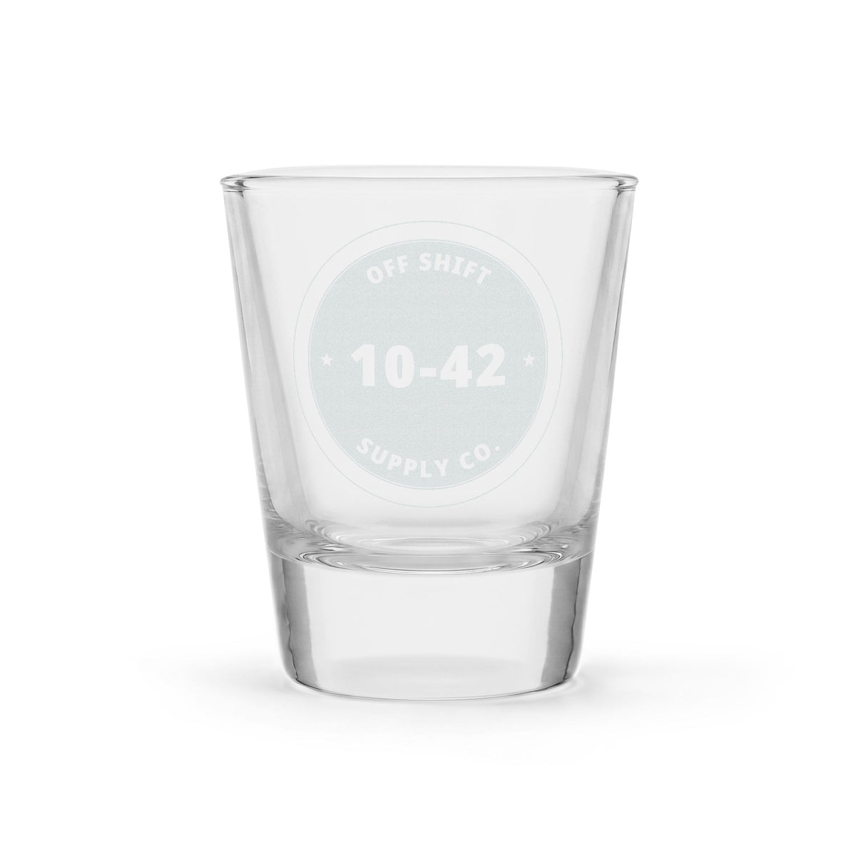 10-42 — Engraved Shot Glass drinkware by Off Shift Supply Co.