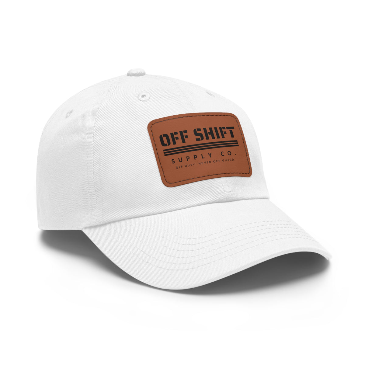 OFF SHIFT — Leather Patch Dad Hat