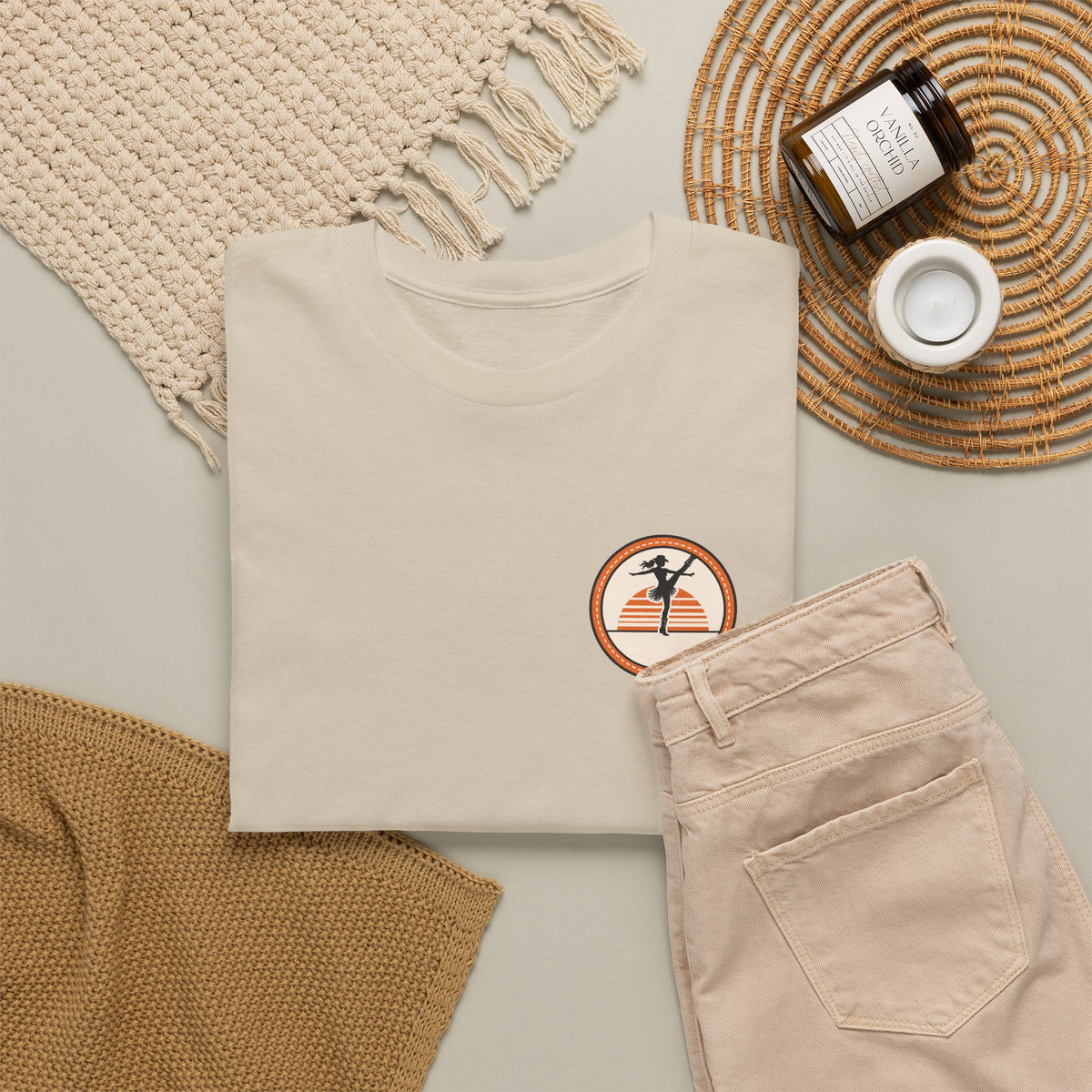 Kick Line — SUNSET PATCH Tee (Sand) t-shirt by Off Shift Supply Co. – view 4