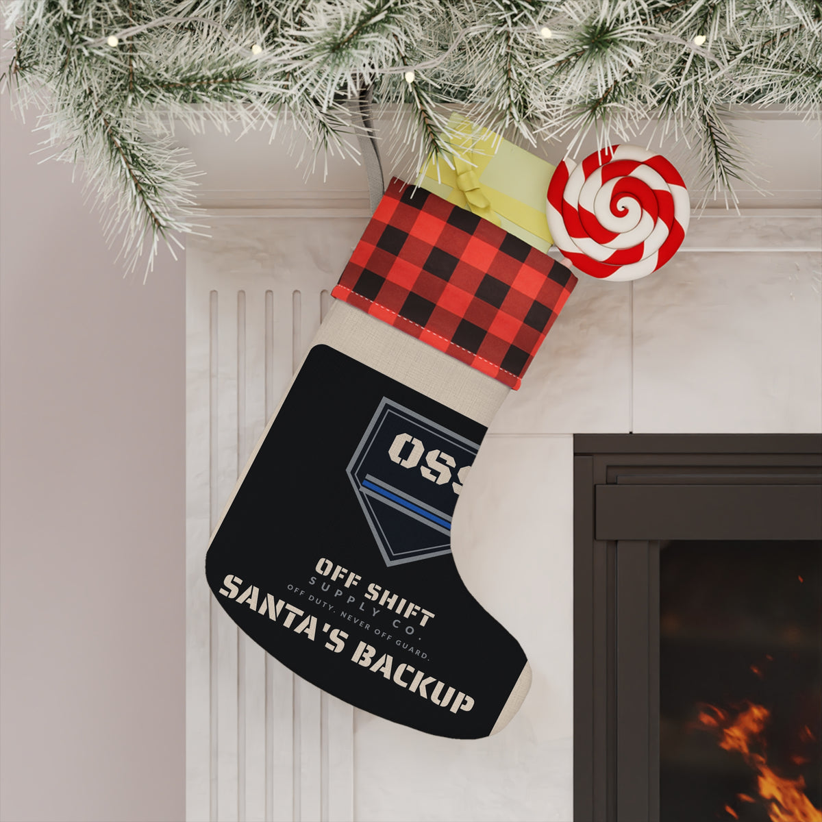 SANTA'S BACKUP — O.S.S. Shield Christmas Stocking