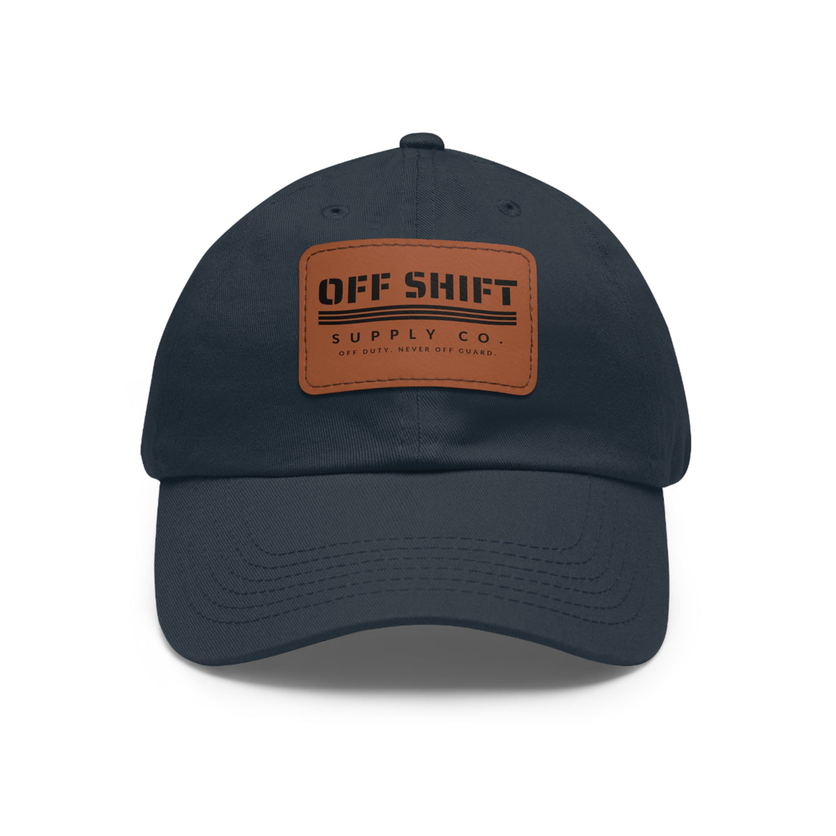 OFF SHIFT — Leather Patch Dad Hat