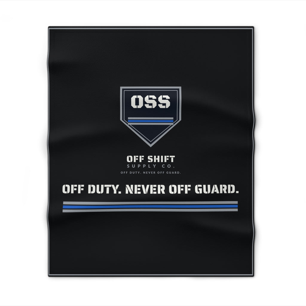 OFF DUTY. NEVER OFF GUARD. — Shield Throw Blanket