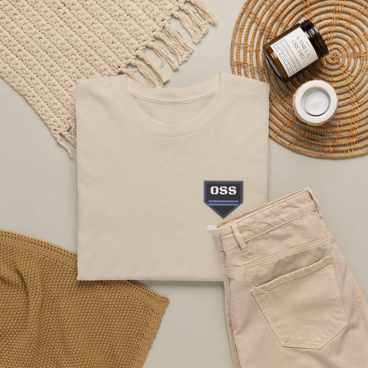 Kick Line — SUNSET PATCH Tee (Sand)