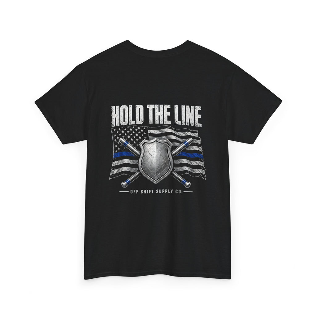Hold the Line Thin Blue Line t-shirt by Off Shift Supply Co. – view 2