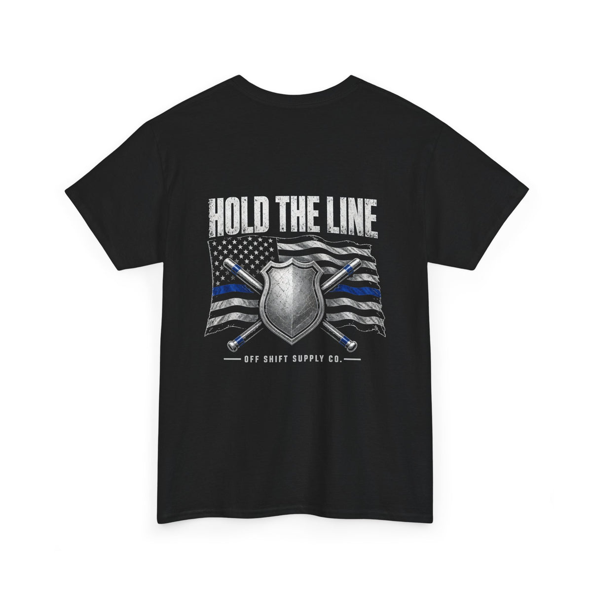 Hold the Line Thin Blue Line t-shirt by Off Shift Supply Co. – view 2
