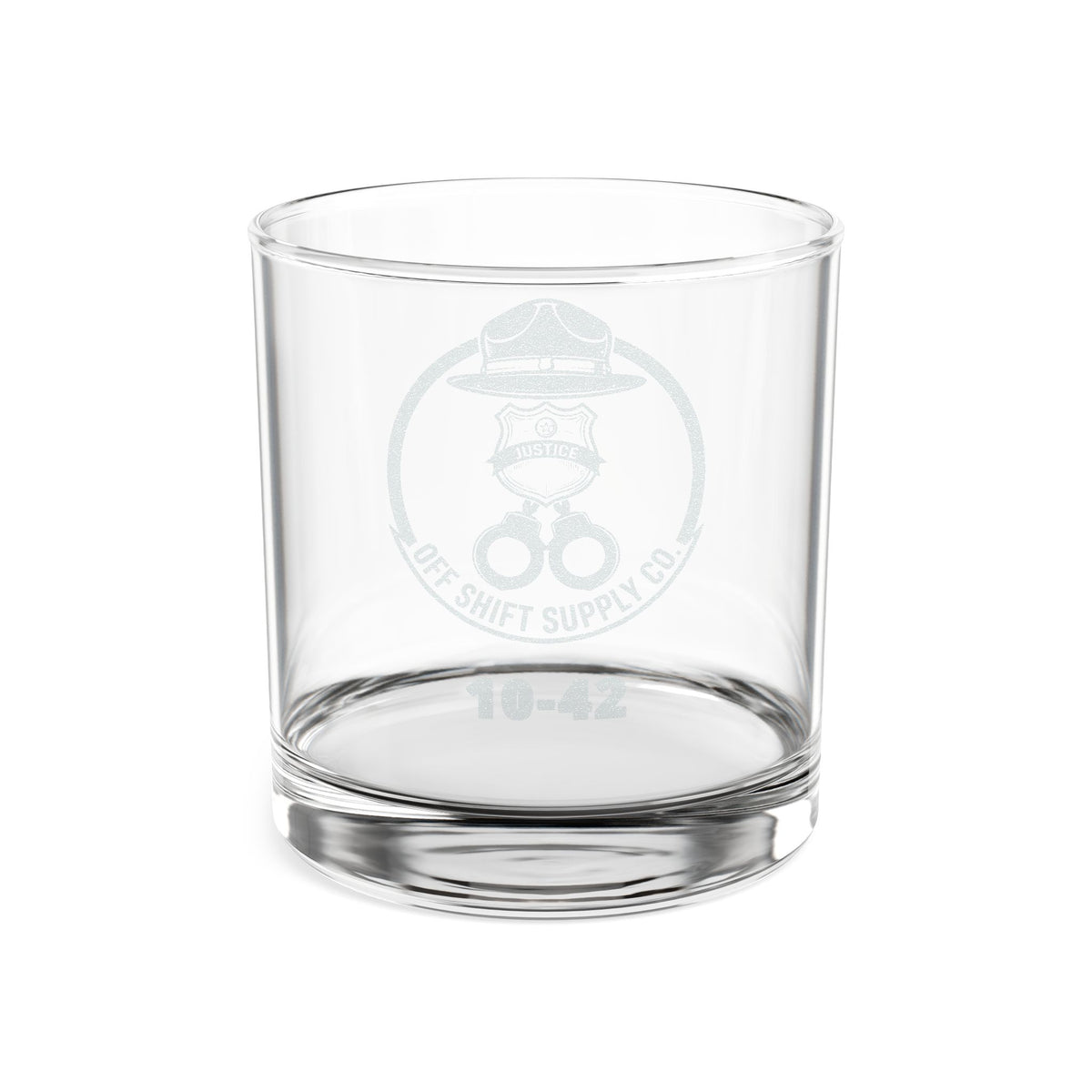 JUSTICE — Engraved Whiskey Glass drinkware by Off Shift Supply Co.