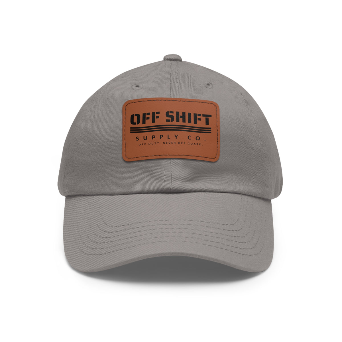 OFF SHIFT — Leather Patch Dad Hat