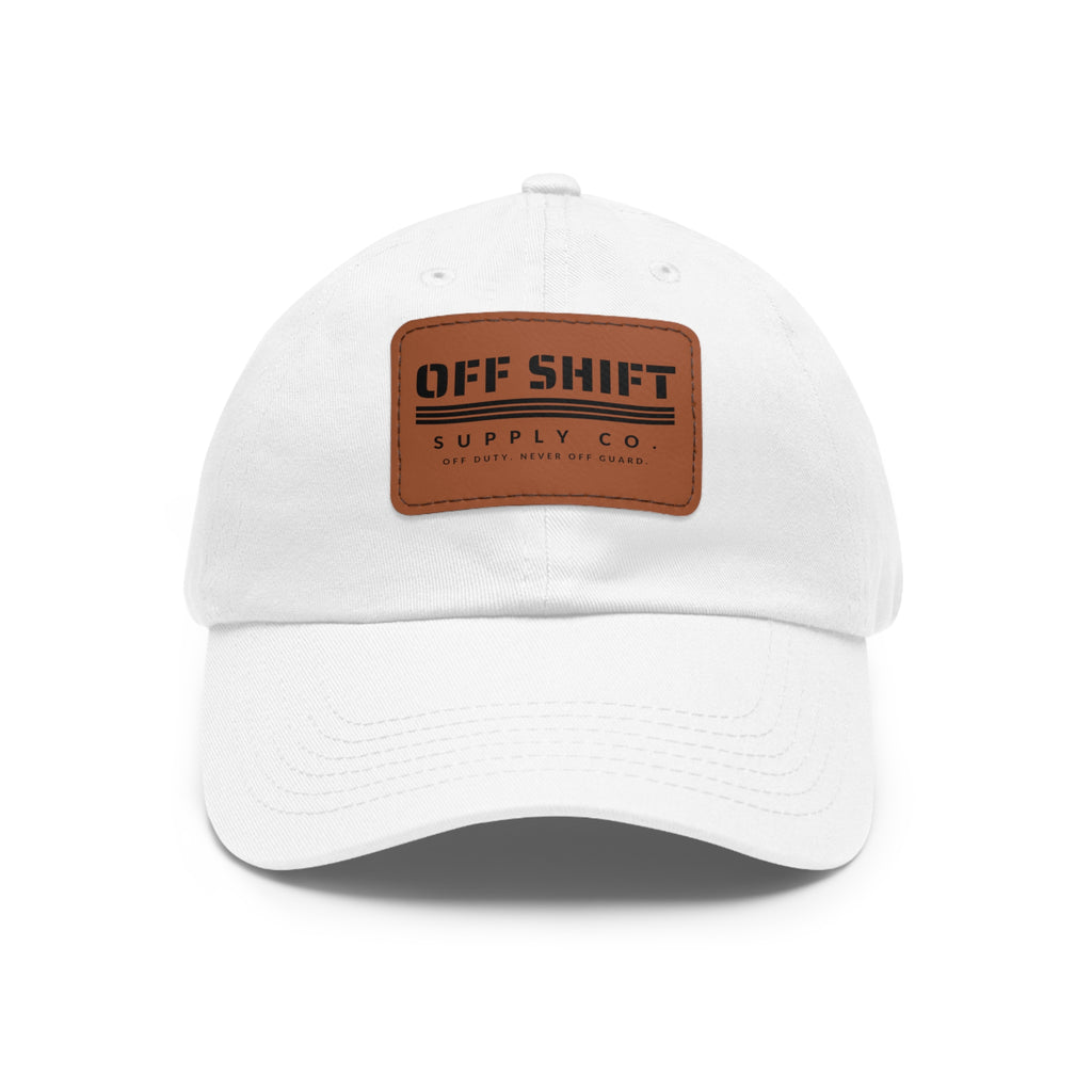 OFF SHIFT — Leather Patch Dad Hat