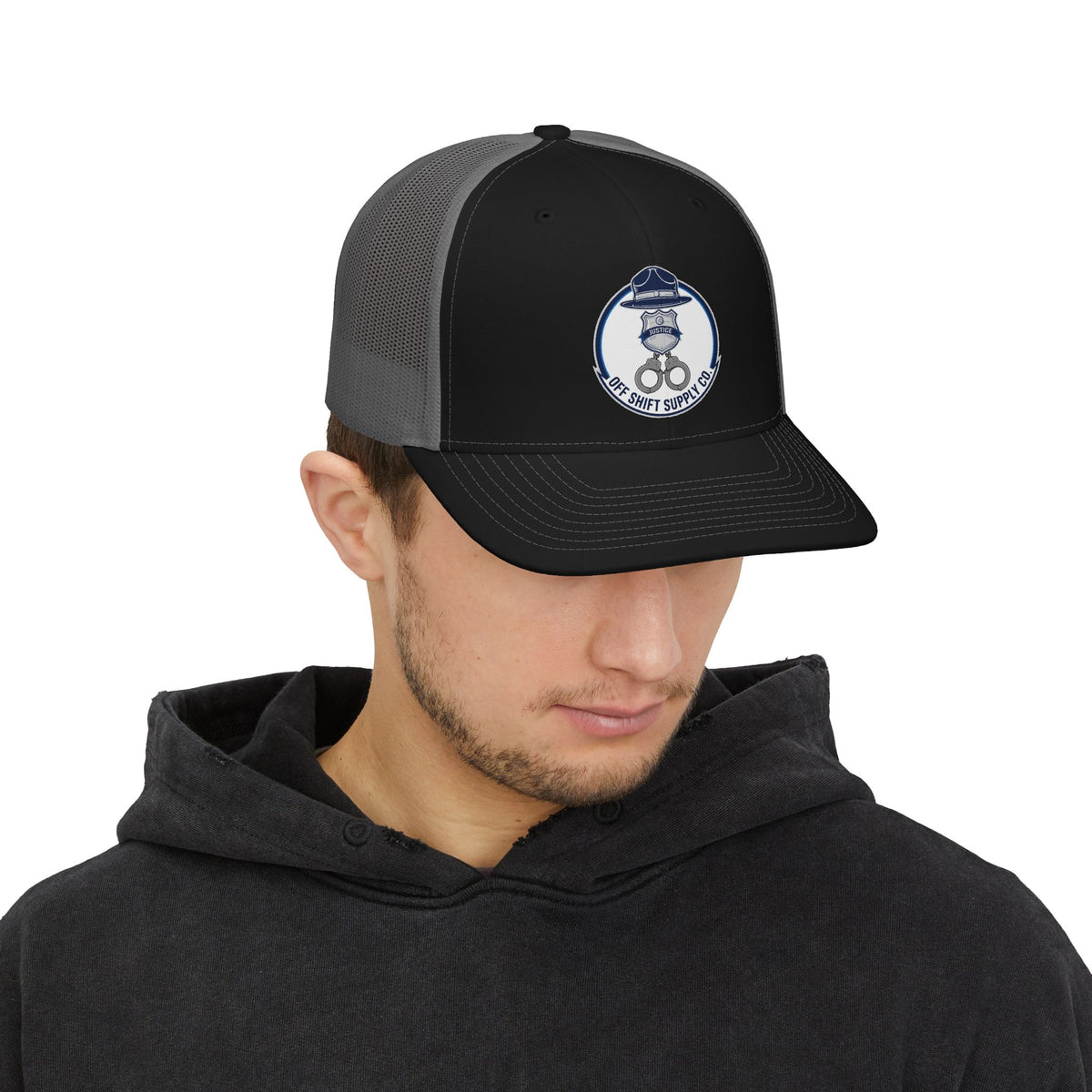 OFF SHIFT Badge Trucker Hat by Off Shift Supply Co. – view 4