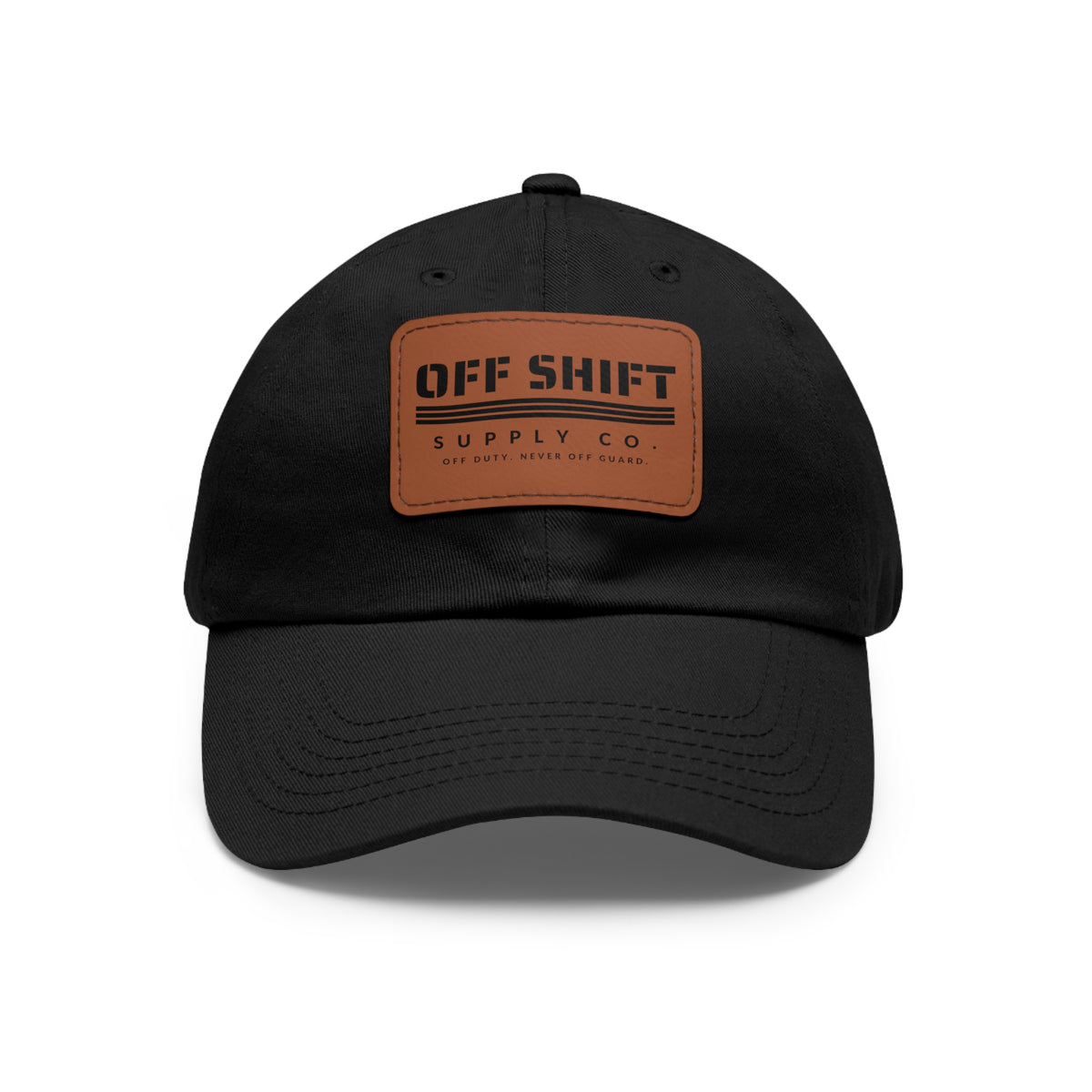 OFF SHIFT — Leather Patch Dad Hat