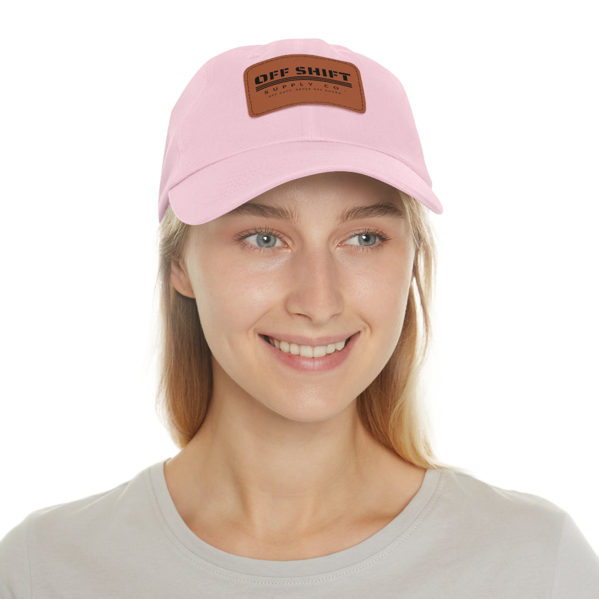 OFF SHIFT — Leather Patch Dad Hat